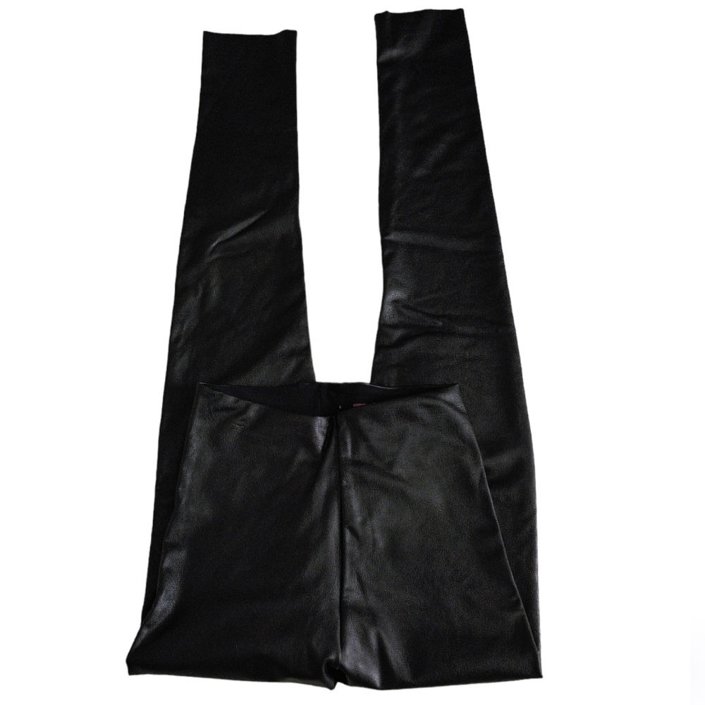 Commando Small High Rise Black Faux Leather Moto Style Leggings